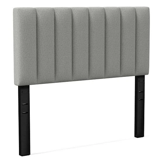 Channel Tufted Headboard Twin - Deco Weave, Pearl Gray