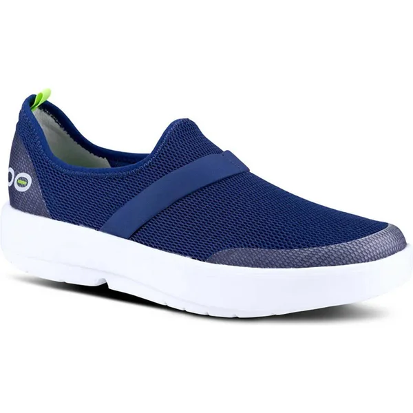 OOFOS Women's OOmg Mesh Low Shoe - White/Navy 7