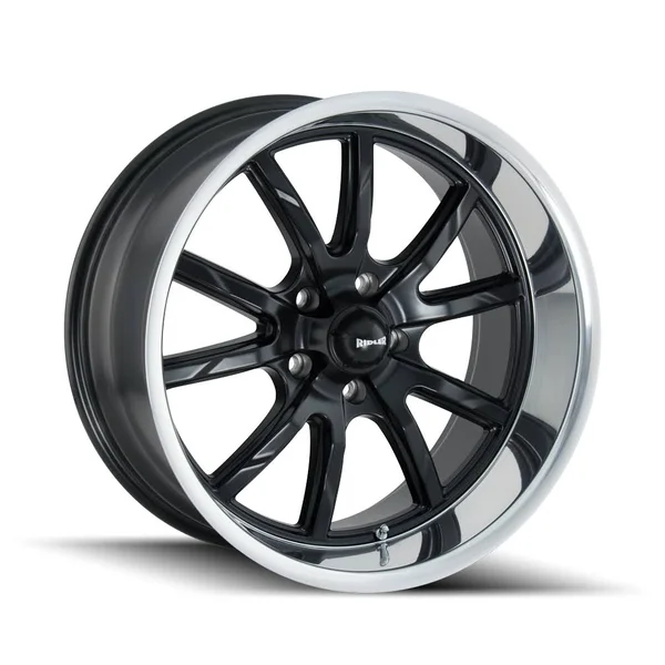 Ridler 650 Matte Black/Polished Lip 17x7 5-114.3 0mm 83.82Mm
