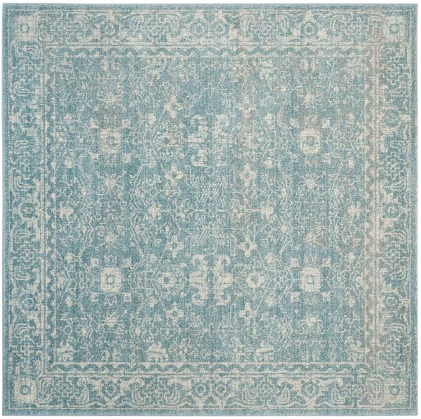 Safavieh Evoke EVK270D 5&1x22 x 5&1x22 Square Light Blue - Ivory Area Rug
