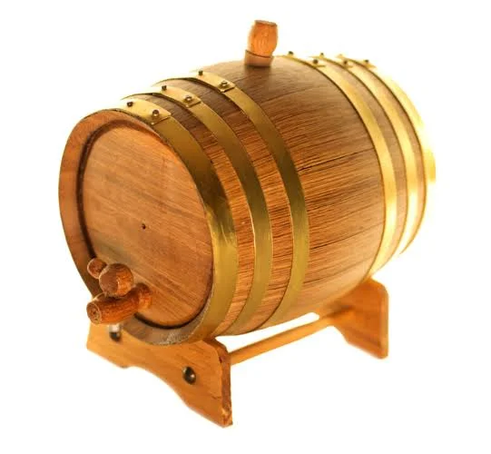 American Oak Barrel Gold (Brass Hoops) - Age Whiskey, Beer, Wine, Bourbon, & More - 3 LITER or .80 Gallon