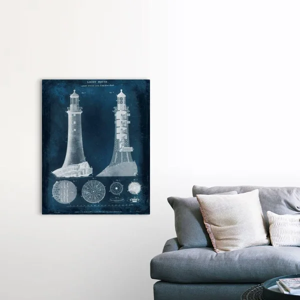 Lighthouse Blueprint - Canvas Wall Art, 36x45, Great Big Canvas
