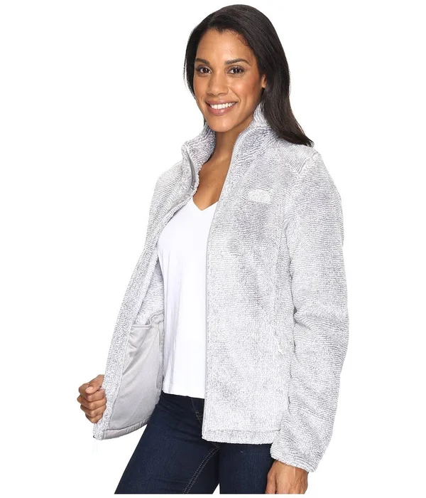 The North Face Women's Osito 2 Jacket TNF White, Metallic Silver Stripe M