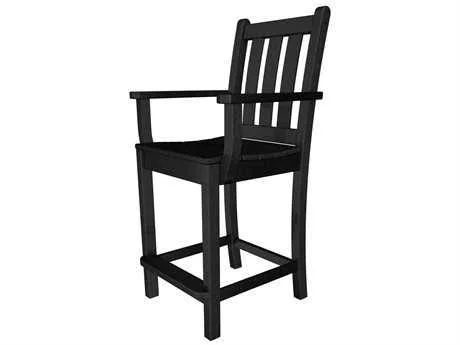 POLYWOOD Teak Traditional Garden Counter Side Chair