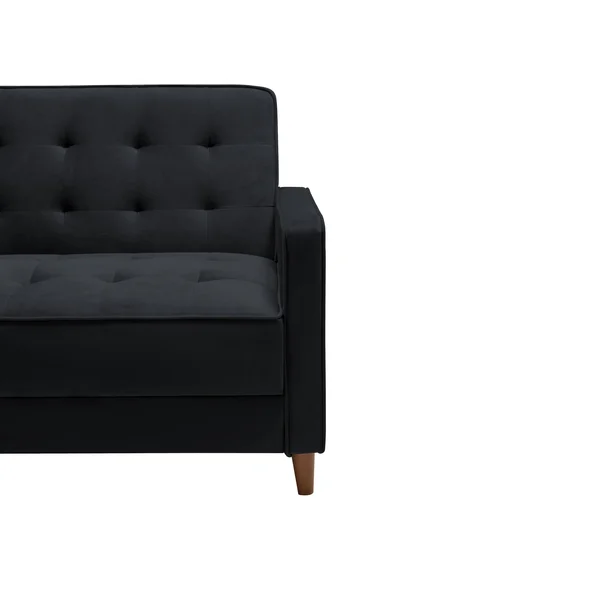 Modern Velvet Upholstered Sofa Bed - Grey
