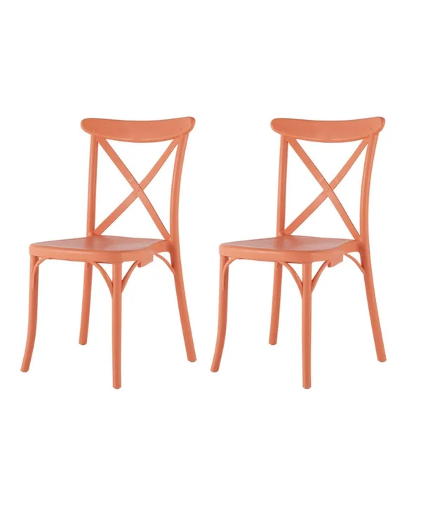 Stackable x Dining Chair, Set of 2 - Coral