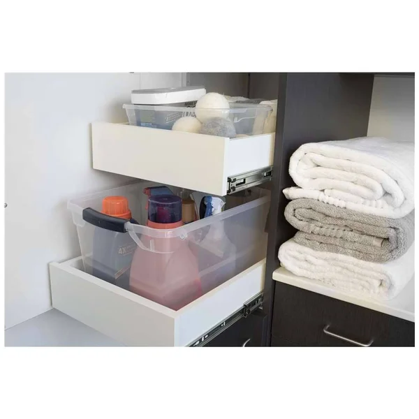 Rubbermaid Cleverstore 95 Quartt Latching Plastic Storage Container & Lid - Clear