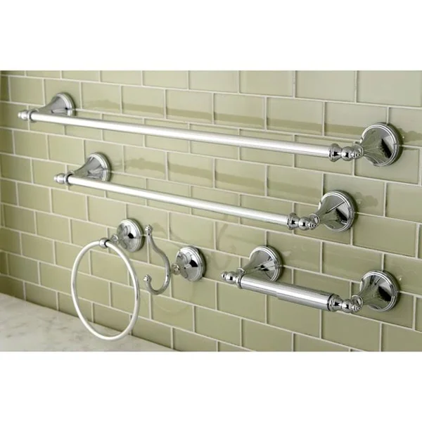 Naples Chrome 5-Piece Bathroom Accessory Set - Silver