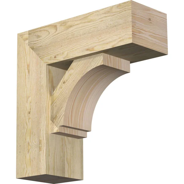 Ekena Millwork 1462870 8x22W x 22x22D x 22x22H Imperial Block Rough Sawn Bracket w/ Offset Brace - Douglas Fir