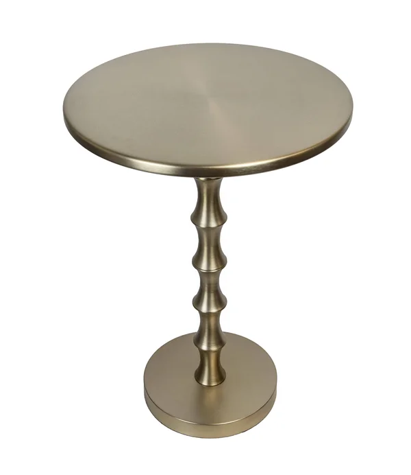 Plated Gold Finish Metal Accent Table 26.75x22