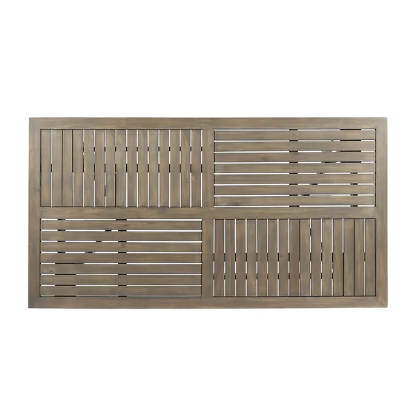 59x22 Gray Contemporary Rectangular Outdoor Dining Table
