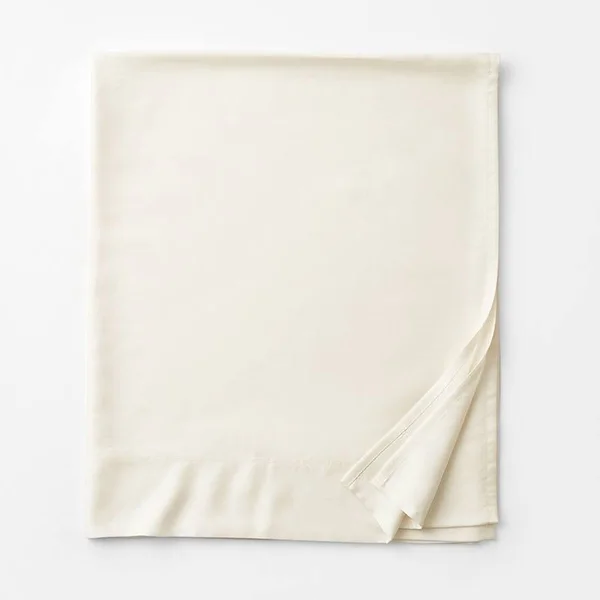 Legends Hotel Tencel Lyocell Sateen Flat Sheet - Ivory - Size Queen, The Company Store