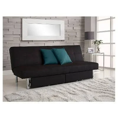 DHP Sola Convertible Sofa with Storage, Black