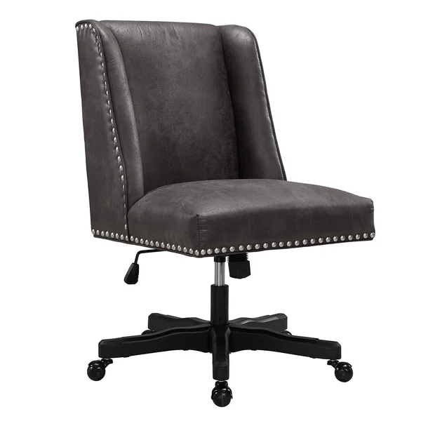 Linon Home D閏or Davis Office Chair, Gray PU
