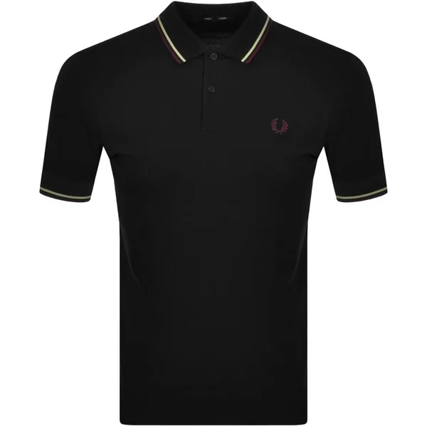 Fred Perry Twin Tipped Polo T Shirt - Black - Polo Shirts