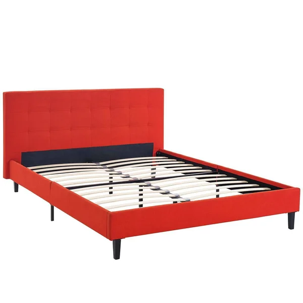 Modway Linnea Fabric Upholstered Platform Bed - Atomic Red, Full