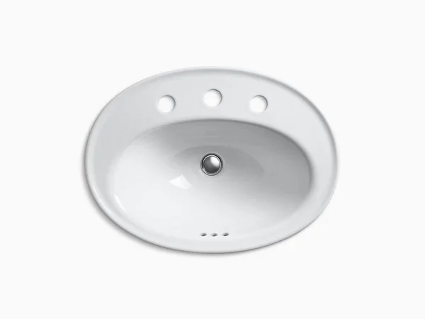 Kohler 2075-8-95 Serif Drop-in Bathroom Sink with 8x22 Widespread Faucet Holes - Ice Grey