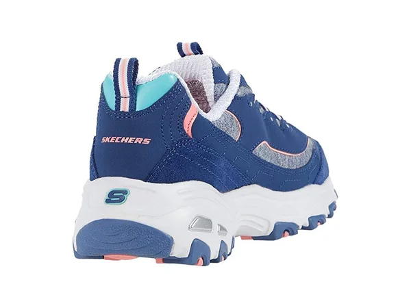 Skechers Women's D&Lites - Sparkling Rain Sneakers, Navy, Pink, 6.5