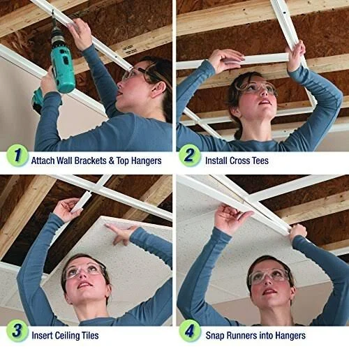 CeilingMAX 100 Sq. ft. Argent Silver Surface Mount Ceiling Grid Kit