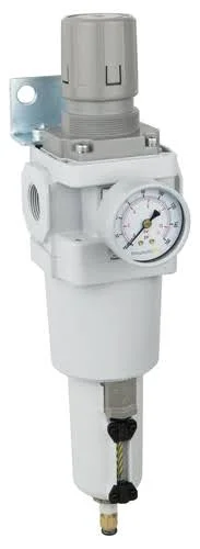 PneumaticPlus Saw600-n06bg Compressed Air Filter Regulator Piggyback Combo 3/4 inch NPT - Poly Bowl, Manual Drain, Bracket, Gaug