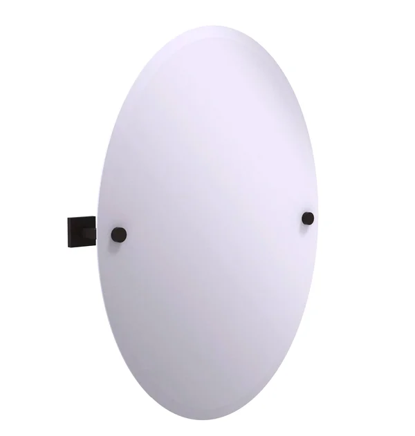 Allied Brass Montero Collection Contemporary Frameless Oval Tilt Mirror with Beveled Edge - Oil Rubbed Bronze