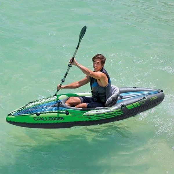 Intex Challenger 2 Kayak Inflatable Set with Aluminum Oars - Green