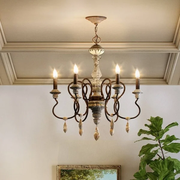 Maxim 39607SW Olde World 6-Light Chandelier - Senora Wood