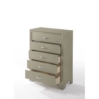 Serap 5 Drawer Chest Everly Quinn Color: Champagne
