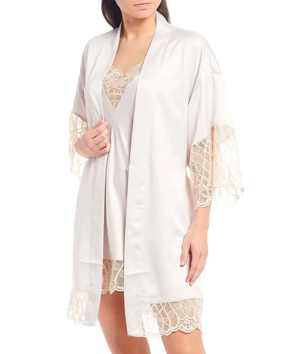 Flora Nikrooz Gabby Kimono Robe - Medium, Black