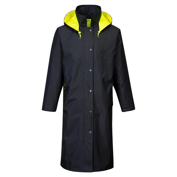 Portwest UH447 Hi-Vis Reversible Rain Coat 48 inch-Yellow/Black-5XL