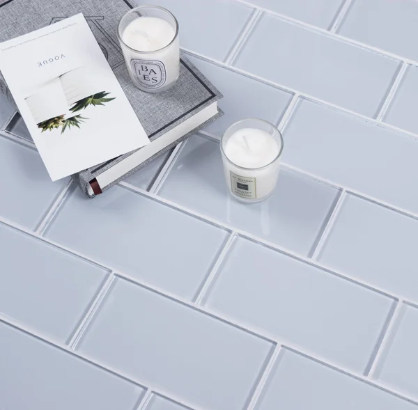 WS Tiles 3x22 x 6x22 Glass Mosaic Subway Tile - Backsplash for Kitchen and Bathroom - 5 Square Feet per Carton - Moonlight Gray 5