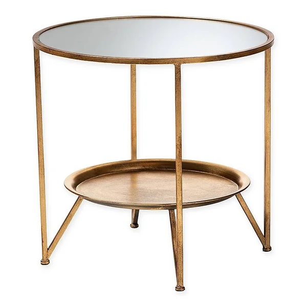 Baxton Studio Lexy Accent Table in Antique Gold