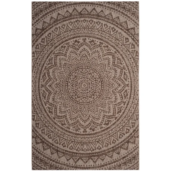 Safavieh Courtyard Collection CY8734-37112 Indoor/ Outdoor Runner - 2& 3x22 x 10&, Light Grey/Aqua