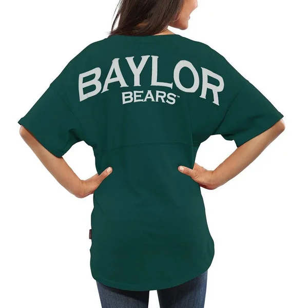 Baylor Bears Women's Green Spirit Jersey Oversized T-Shirt Size: Large