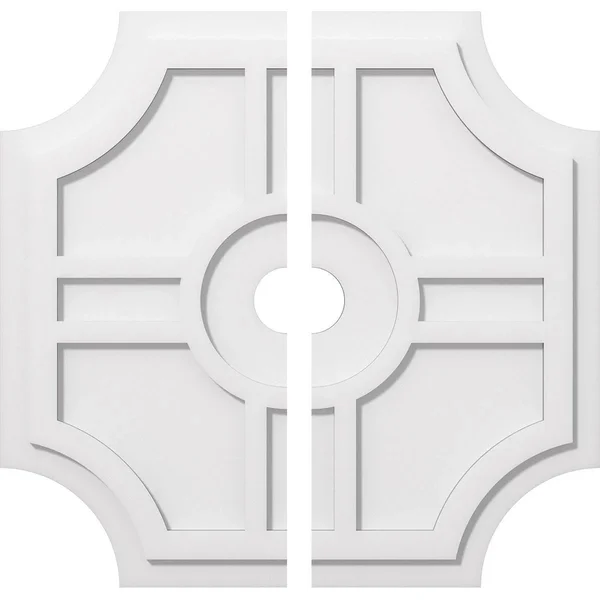 26 inchod x 3 inchid x 8 1/2 inchc x 1 inchp Haus Architectural Grade PVC Contemporary Ceiling Medallion, Two Piece