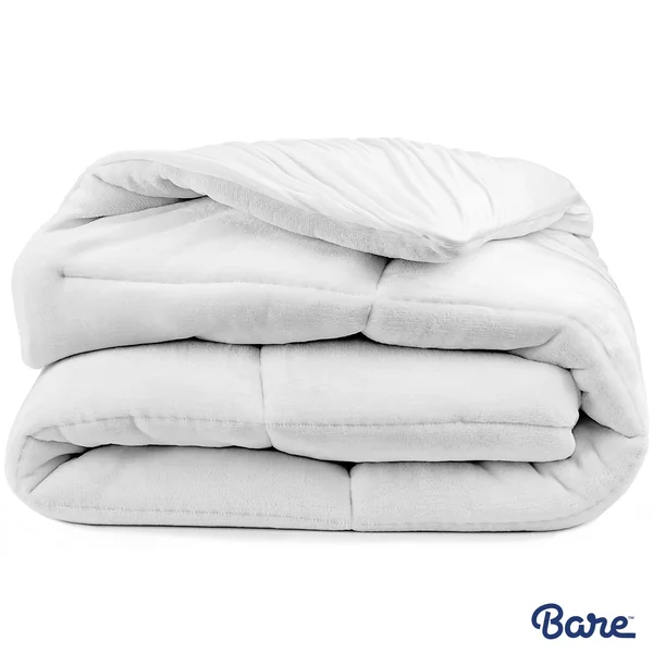 Bare Home Premium Reversible Microplush Down Alternative Mattress Pad: Full XL White