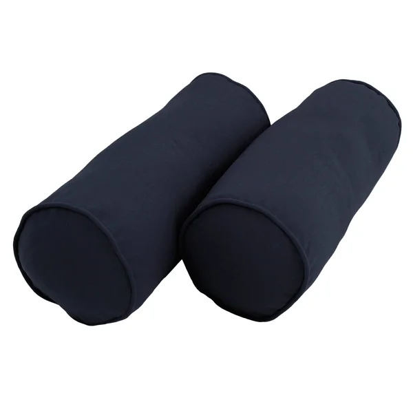 Delaney Corded Indoor/Outdoor Bolster Pillow (Set of 2) - Sea Blue