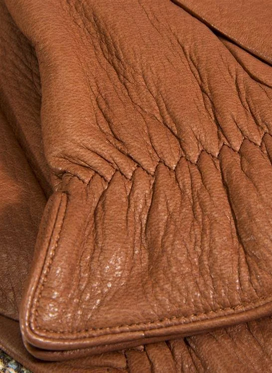 Dents Men's Cashmere Lined Harris Tweed & Deerskin Leather Gloves in Havana/olive/pine Size XL