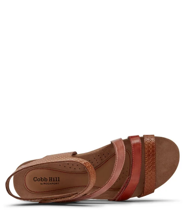 Cobb Hill Women's Hollywood 4-Strap Sandal, Tan Multi Size: 10 M