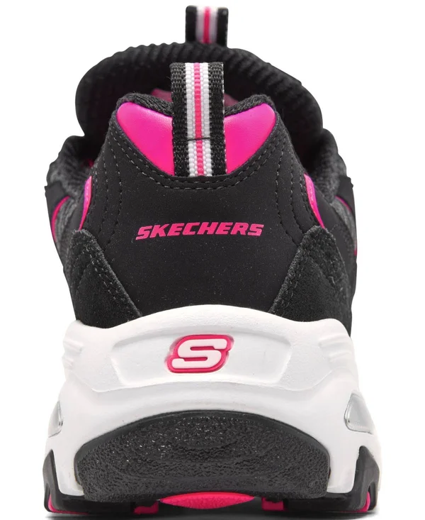 Skechers Womens D&Lites Me Time Athletic Shoes - Black - Size 8