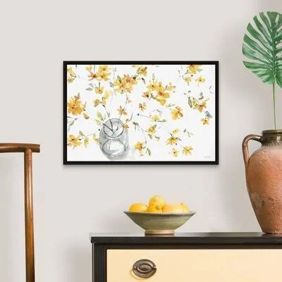 Happy Yellow 02 by Lisa Audit - Painting Print Winston Porter Format: Black Framed Canvas, Size: 18x22 H x 26x22 W x 1.75x22 D