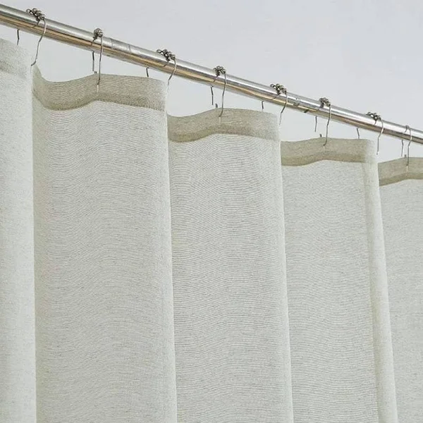 Dainty Home Natalie 70x22 x 72x22 Appliqued Shower Curtain Silver
