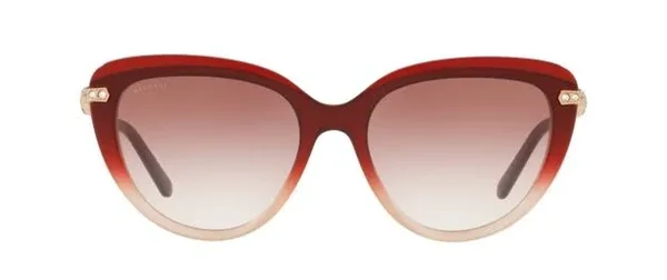 Bvlgari BV8211B Cat Eye Sunglasses - 55-18-140, 54628D-RED Gradient Beige