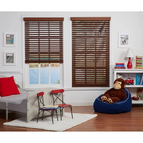 Copper Grove Yerevan 72-Inch Dark Oak Cordless Faux Wood Blind - 64 x 72