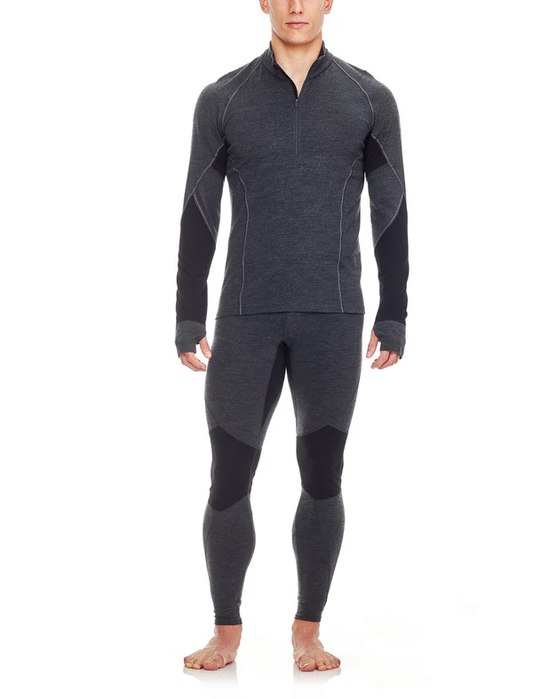 Icebreaker Men's Winter Zone LS Half Zip - Medium - Jet Heather, Black, Lunar