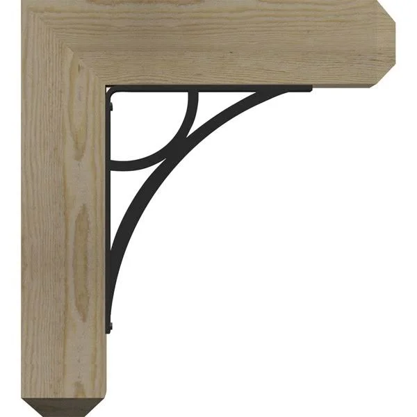 Ekena Millwork BKTI0404X18X20RF4TGL07 4x22W x 18x22D x 20x22H Galveston Craftsman Ironcrest Rough Sawn BRACKET, Douglas Fir (2x2