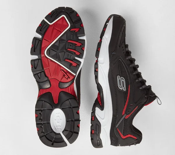 Skechers Mens Stamina Cutback Black Red Size 7.5, Men's