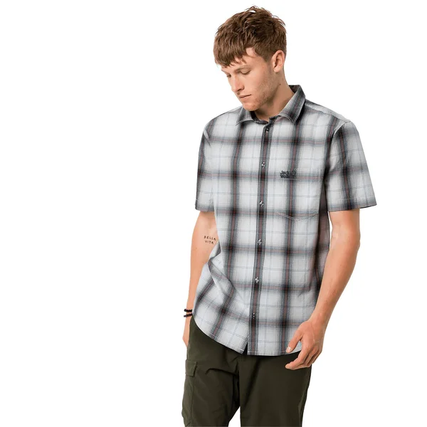 Jack Wolfskin Mens Hot Chili Shirt Dusty Grey Checks XXL