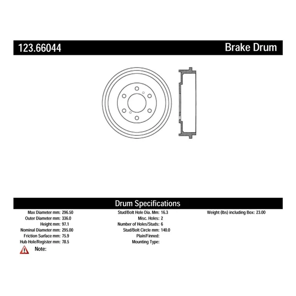 Centric 123.66044 Brake Drum