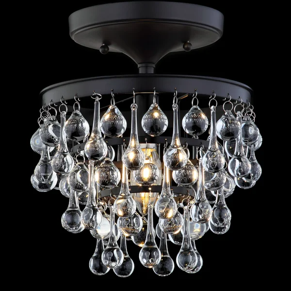 Jonathan Y Toronto 10 in. Oil Rubbed Bronze Metal/Crystal LED Flush Mount
